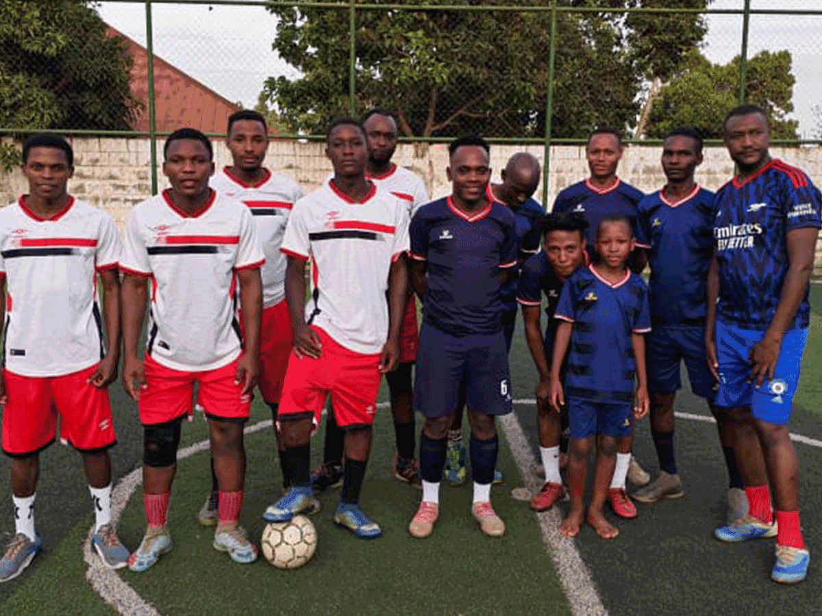 Match action on the Kidza Arena pitch