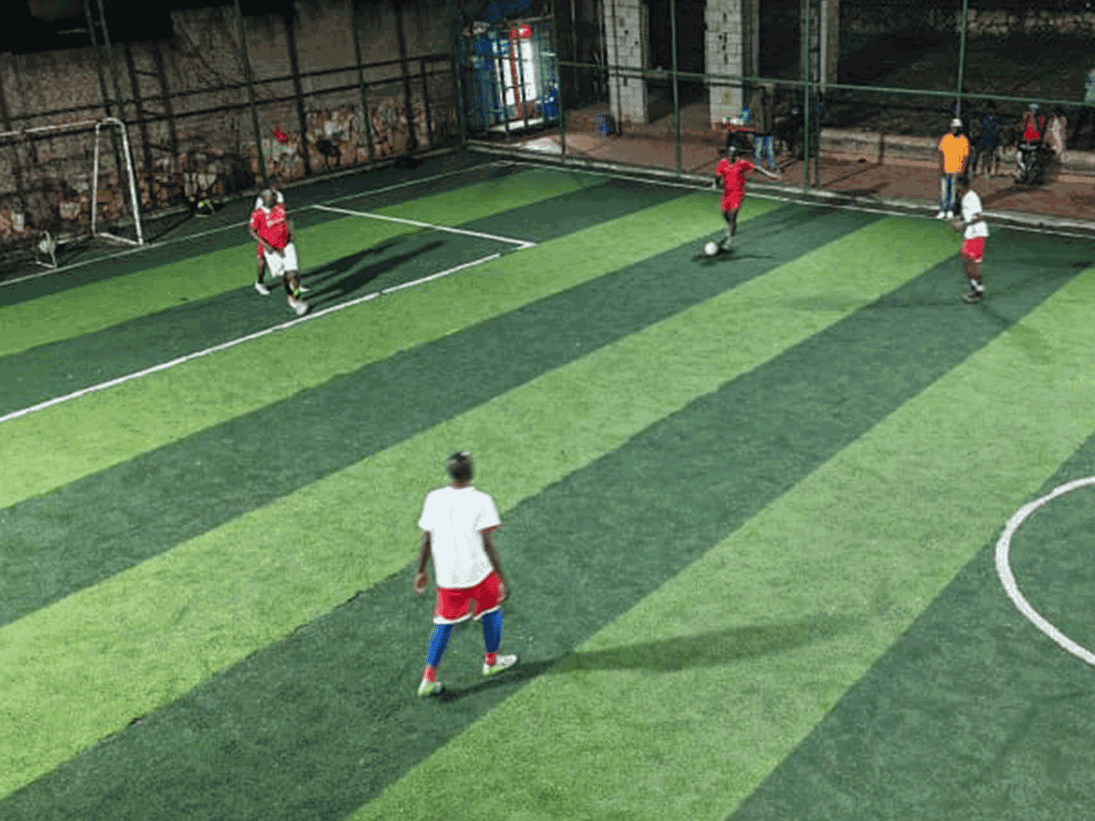 Players in action during a match at Kidza Arena